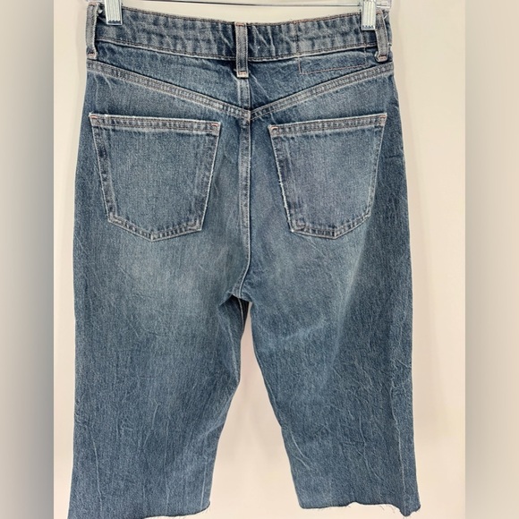 Zara Barrel Wide Leg Denim Cropped Jeans - Picture 3 of 10